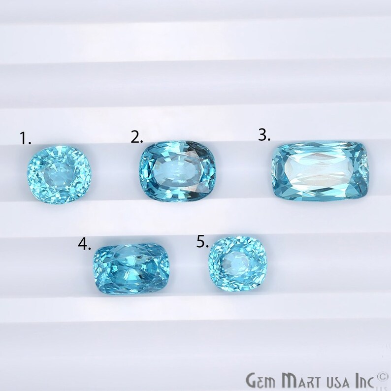 Blue Zircon Gemstones Natural Loose Gemstone Faceted Stone Etsy