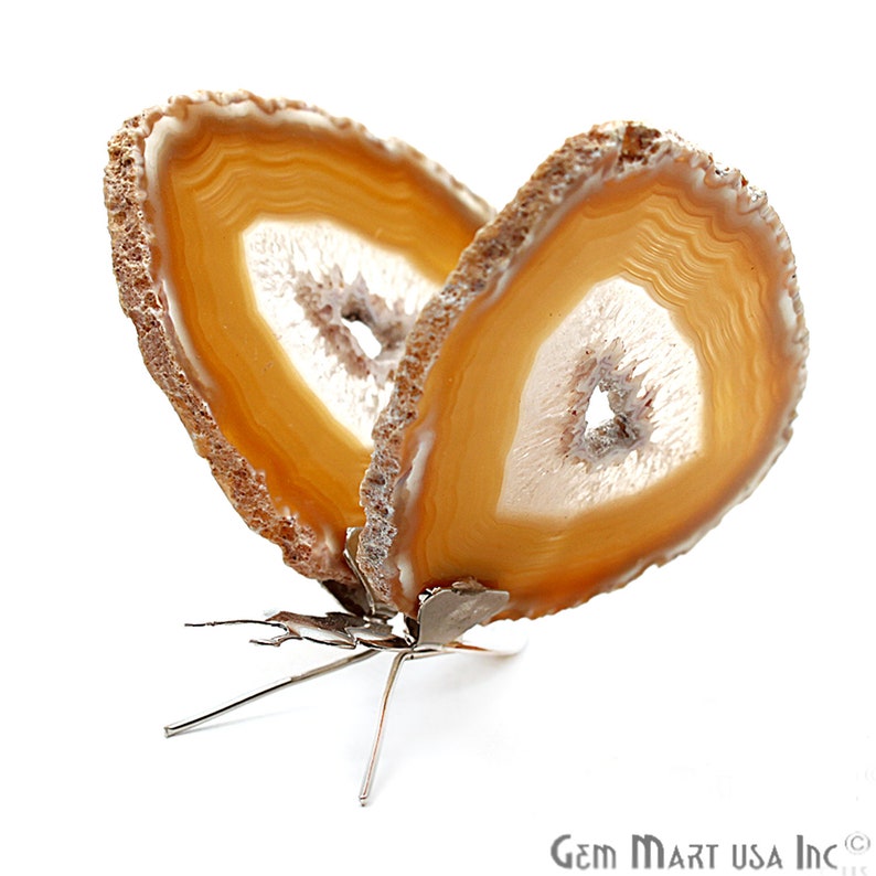 Agate Slice BFLY-10003 Gemstone Butterfly Boho Decor Agate Geode Home Decor Natural Agate Slice Butterfly Butterfly Wings