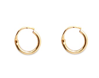 Gold Plated Earrings, Loop Hoop Earring, Gold Finding Earring, Gold Hoop Loop Earrings, Gold Jewelry Finding Earrings, GemMartUSA (GP-90016)