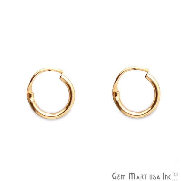 Gold Plated Earrings, Loop Hoop Earring, Gold Finding Earring, Gold Hoop Loop Earrings, Gold Jewelry Finding Earrings, GemMartUSA (GP-90016)