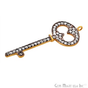 Sleutelbedel, hoofdsleutelbedel in goudvermeil 37 mm x 16 mm maat GemMartUSA (CHCZ-40135)
