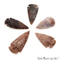 5pc Lot Arrowhead Gemstones, Handcrafted Faceted Stone, Loose Gemstone, DIY Pendant, DIY Jewelry, Jewelry Supply 2 Inch (Appx) (AH-17047)