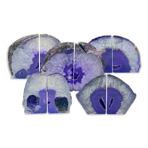 Purple Agate Bookend Pair, Natural Geode Bookend, Unique Crystal Bookend Set, Home Decor, Free Shipping, GemMartUSA (BKPP)