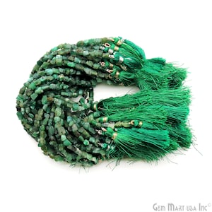 Emerald Rough Nugget Chunks, Natural  Natural Gemstone Chunk, 7x5mm Rough Beads, 1 Strand 8" Length, GemMartUSA (DREM-70052)