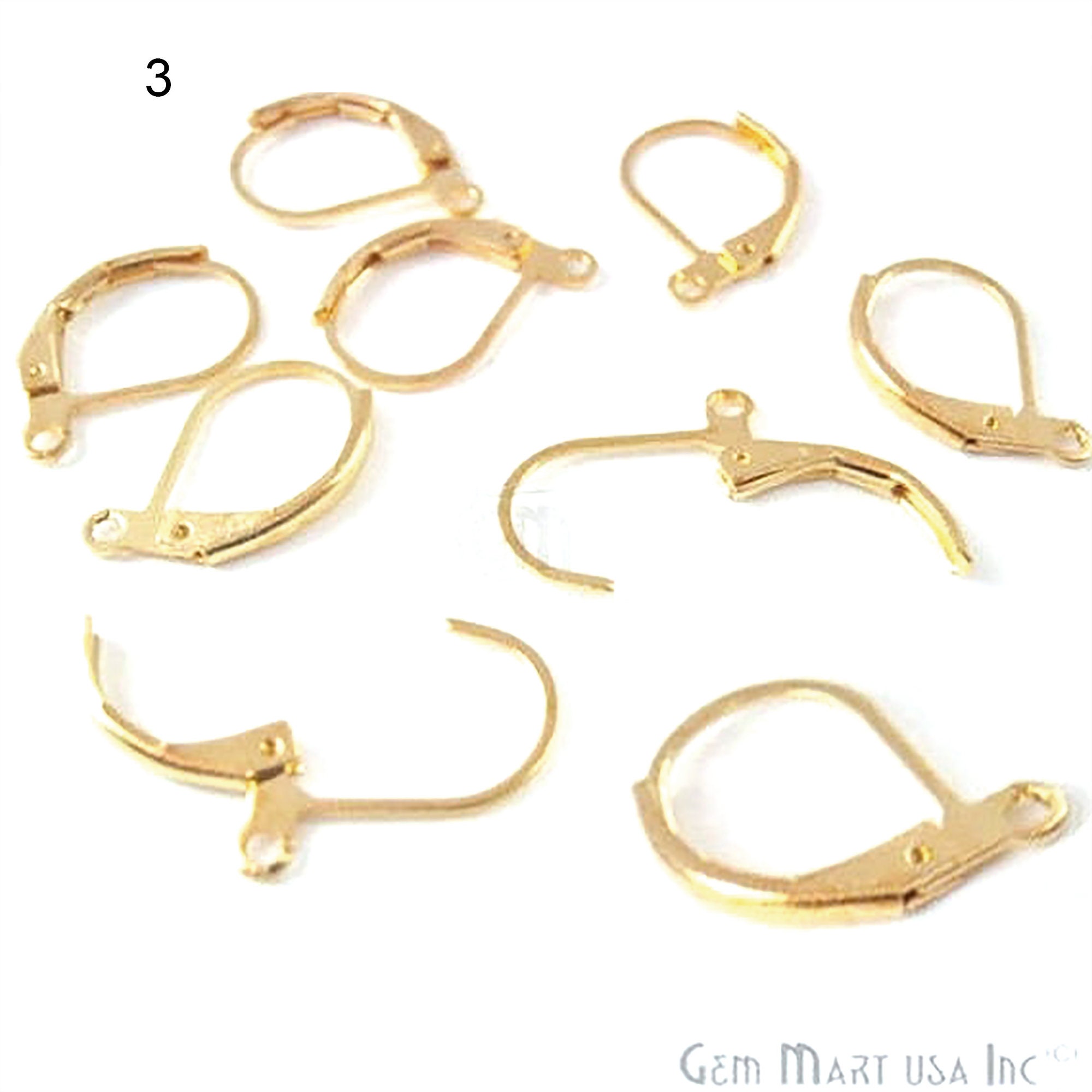 14k Gold Plated , Brass 1719mm Ear Hooks Earrings Clasps Findings