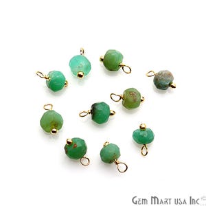 Chrysoprase Natural Faceted Gemstone Finding Beads 10pc Lot Rondelle Shape, wire wrapped Beads for Jewelry Making, GPCP-50150