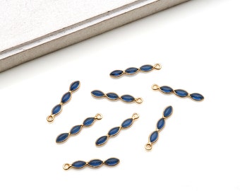 Handcrafted Iolite component connector, Gold Plated connector, Oval cut Pendant, Single Bail Connector 23X4MM (GPIO-13103)