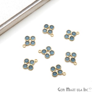Handcrafted Iolite component connector, Gold Plated connector, Round cut Pendant, Single Bail Connector 15X9MM (GPIO-13069)