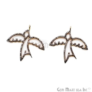 Bird Charm Pendant, Bird Diamond Pendant, Gold Vermeil Necklace Pendant, Pave Charm/Pendant/Earrings GemMartUSA (NDCH-40067)
