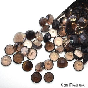 Smoky Topaz Gemstone, 100% Natural Faceted Loose Gems, November Birthstone, 10-20mm, 100 Carats, GemMartUSA (ST-60010)