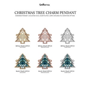 Christmas Tree Charm Pendant 22mm Double Bail Bracelet Charm, GemMartUSA, (25013-14)