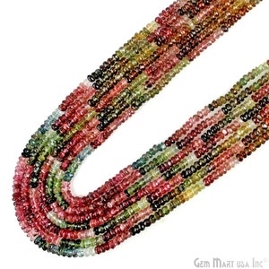 1 Strand Multi Tourmaline Faceted Rondell 4-5mm, 13" Length AAAmazing quality 100 Percent Natural. RLMT-70016