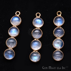 Rainbow Moonstone Component, Chandelier Finding, Gold Filigree, Earrings Making Gold Bail 31x7mm GemMartUSA (GPRM-13080)