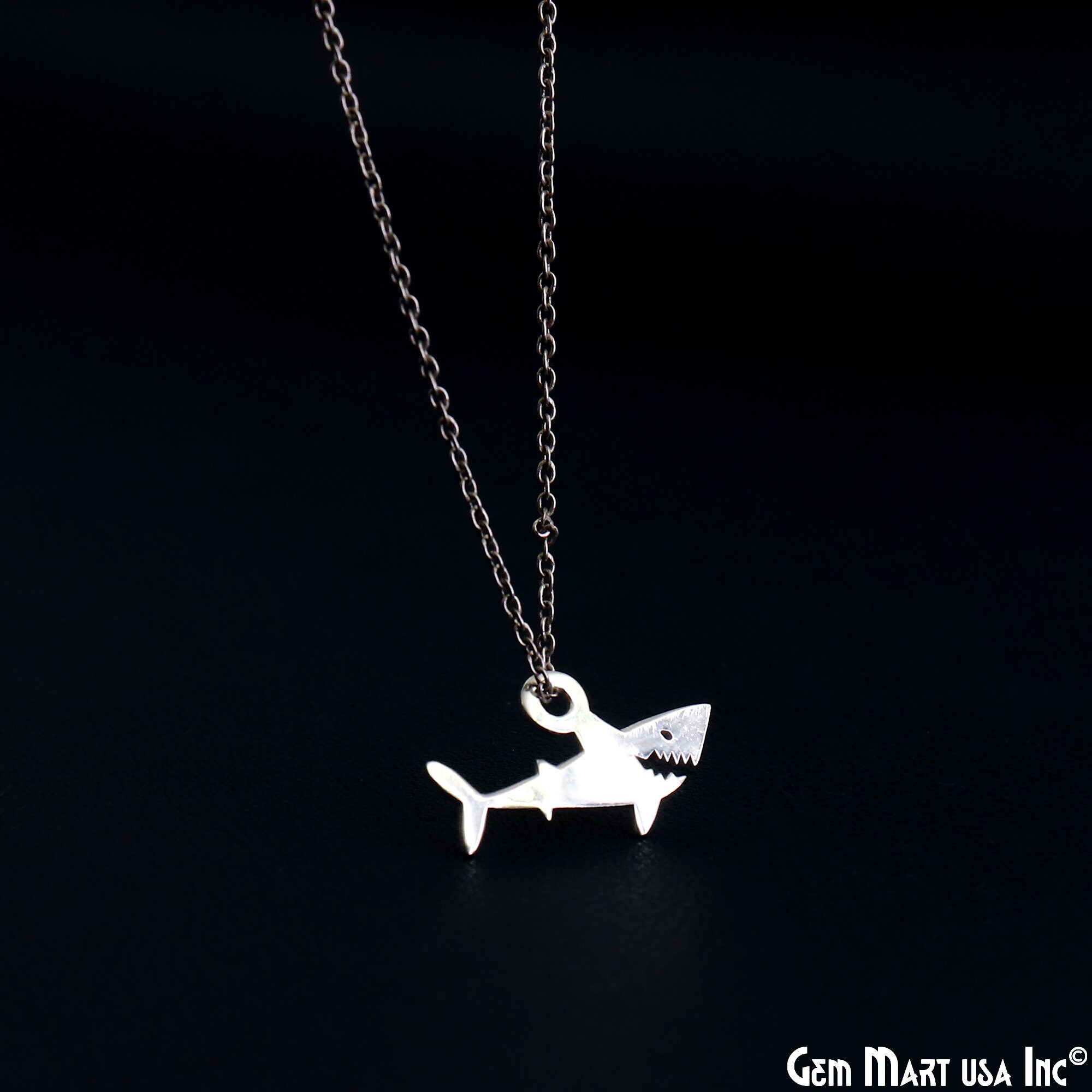 Charm a forma di pesce con metallo, accessori placcati in argento, ciondoli laser 20 x 12 mm, ciondoli per braccialetti, fai da te, regalo, GemMartUSA, SP-55137 - Italia