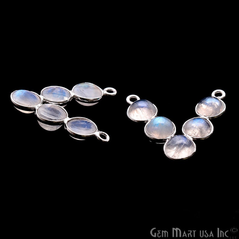 SPRM-13083 October Birthstone GemMartUSA DIY Rainbow Moonstone Component Filigree Finding 22x19mm V-Shape Chandelier Finding