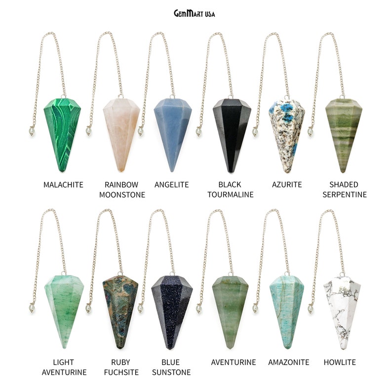 Crystal Pendulum Healing Pendant Dowsing Pointed Pendulum Etsy