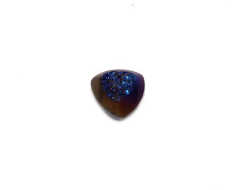 Blue Druzy, Druzy Cabochon, 12mm Trillion Cabochon, Gemstone Cabochon, Jewelry Making Supply, GemMartUSA (GPBZ-80031)