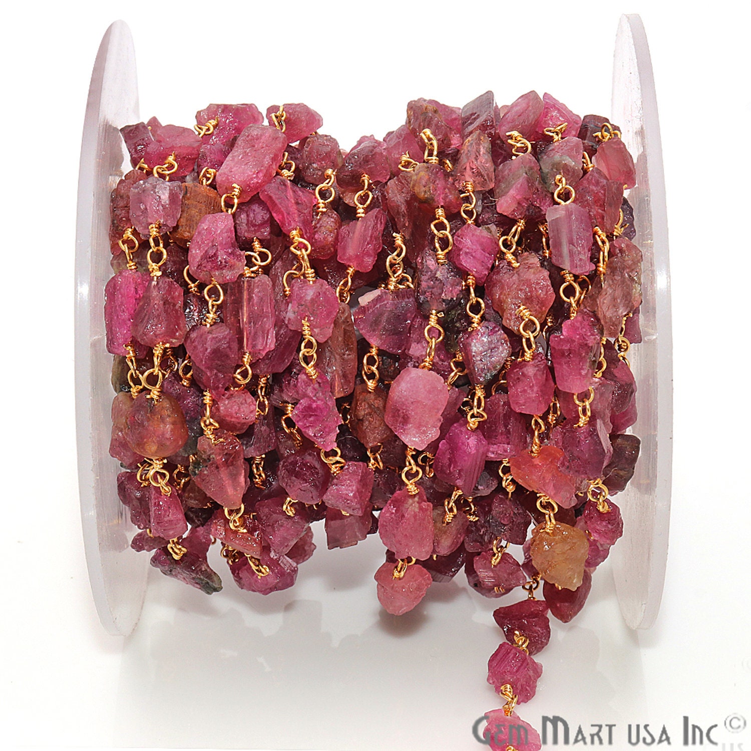 Pink Forte Gemstone Beads 106 20 Beads 8mm X 6mm Lurex Cord