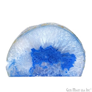 Blue Agate Crystal Votive Candle Holder, Crystal Cluster Tealight Holder by Gemmartusa (CDBU-10013)