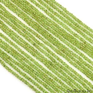 Peridot Micro Faceted Rondelle 2.3-3.5mm 13 Length AAAmazing quality 100 Percent Natural GemMartUSA RLPT-70002 image 3