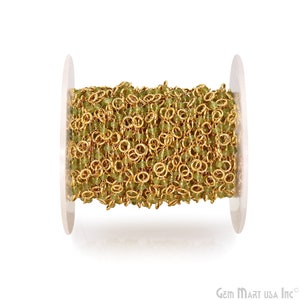 Peridot rozenkransketting, vergulde kralen ketting bevindingen, gouden ketting, sieraden maken benodigdheden, GemMartUSA GPPT-30097