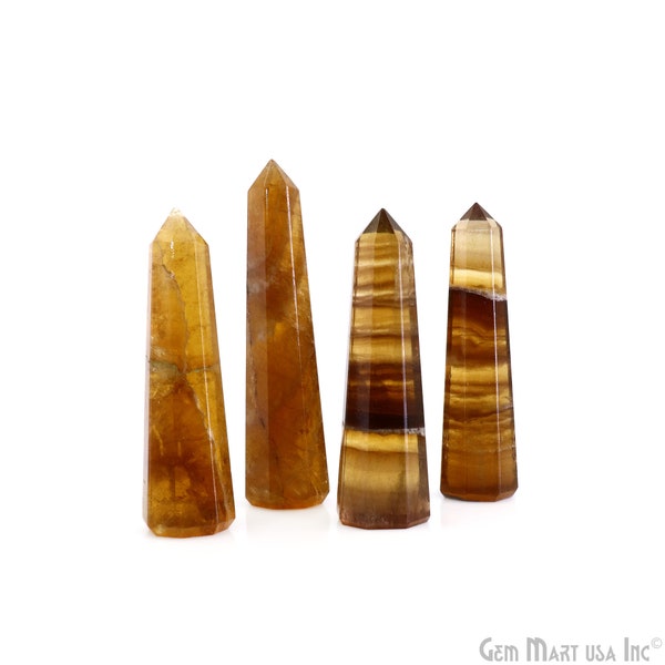 Pierre précieuse à terminaison géante en jaspe doré, métaphysique, pointe de crayon en cristal, tour de cristal, pierres de chakra, cristal de guérison, 2-3 pouces GJ-14282