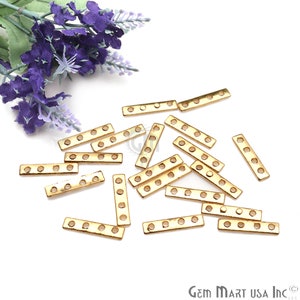 5pc Lot Gold Spacers Bar, 4 Hole Bar, Gold Plated Multi Strand Connector, Space Bar Separator Jewelry Making Supply GemMartUSA (GP-50016)