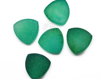 Green Druzy Cabochon, 16mm Trillion Druzy Cabochon, Druzy Cabochon, Jewelry Making Supplies, GemMartUSA (ZCG-80033)