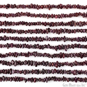 Ruby Chip Beads, 34 Inch, Natural Chip Strands, Drilled Strung Nugget Beads, 3-7mm, Polished, GemMartUSA CHRB-70001 image 2