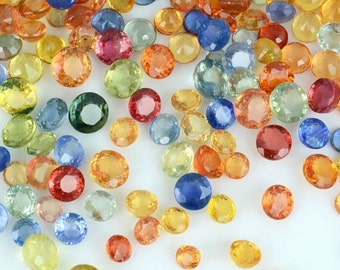 Multi Sapphire Round Gemstone, 2-3mm, 10 Carats, 100% Natural Faceted Loose Gems, September Birthstone, GemMartUSA (MS-60006)