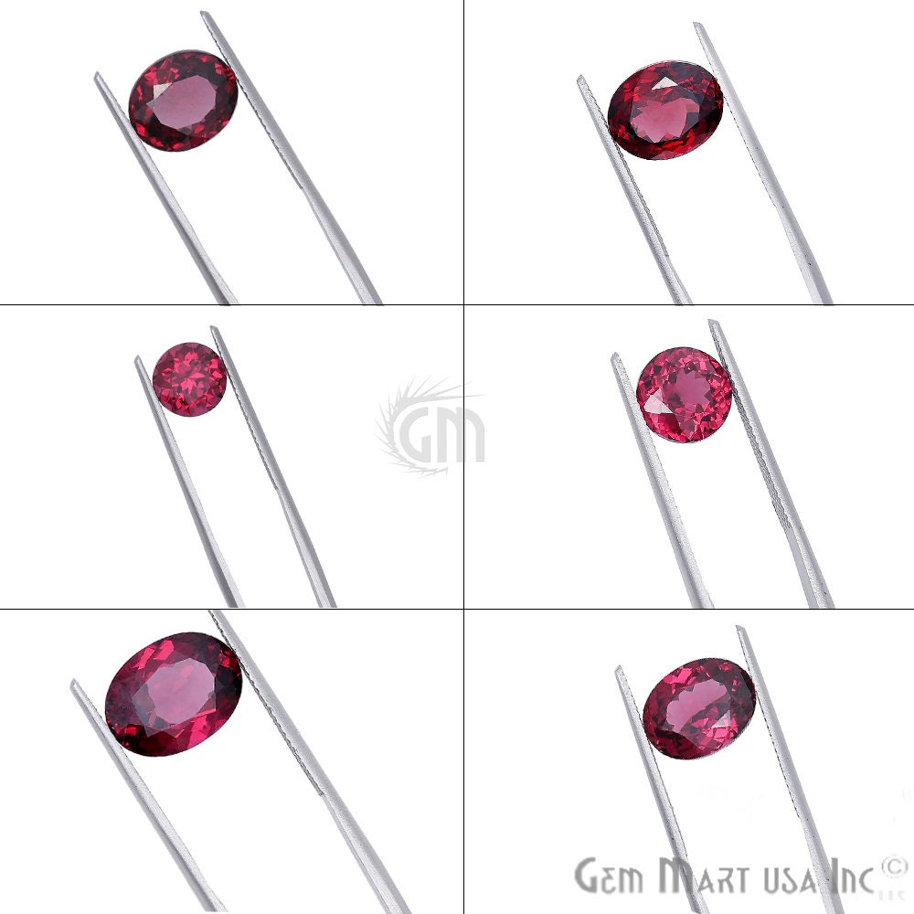 Rhodolite Round & Oval Gemstone, 5-12mm, 1 Piece, 100 Rhodolite Round & Oval Gemstone, 5-12mm, 1 Piece, 100