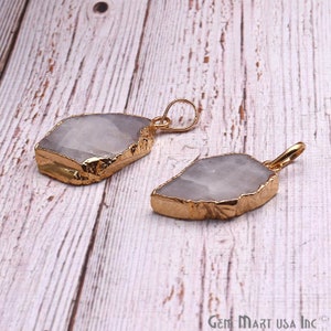 Gemstone Pendant, Rough Rainbow Moonstone, Necklace Pendant, Gemstone Charm, Moonstone Necklace, Gold Pendants, GemMartUSA RM-50100