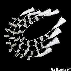 Crystal Gemstone, Organic shaped, Faceted Beads, Briolette Drops, Beads Strand, Rough Beads, Jewelry Making Supply, 12x20mm, DRCL-70051