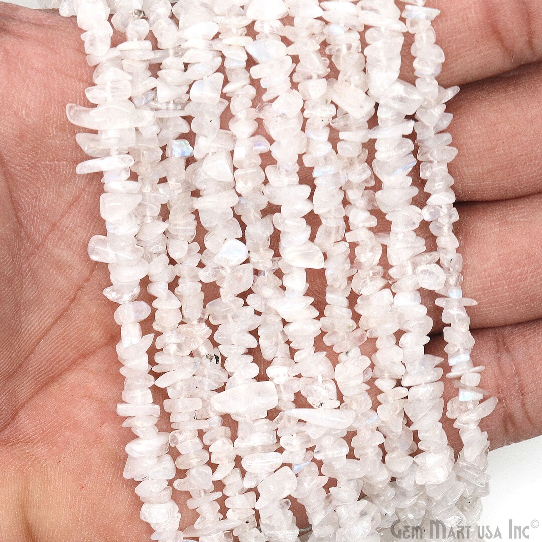 Rainbow Moonstone Chip Beads Strand, Semi Precious, Gemstone Chips