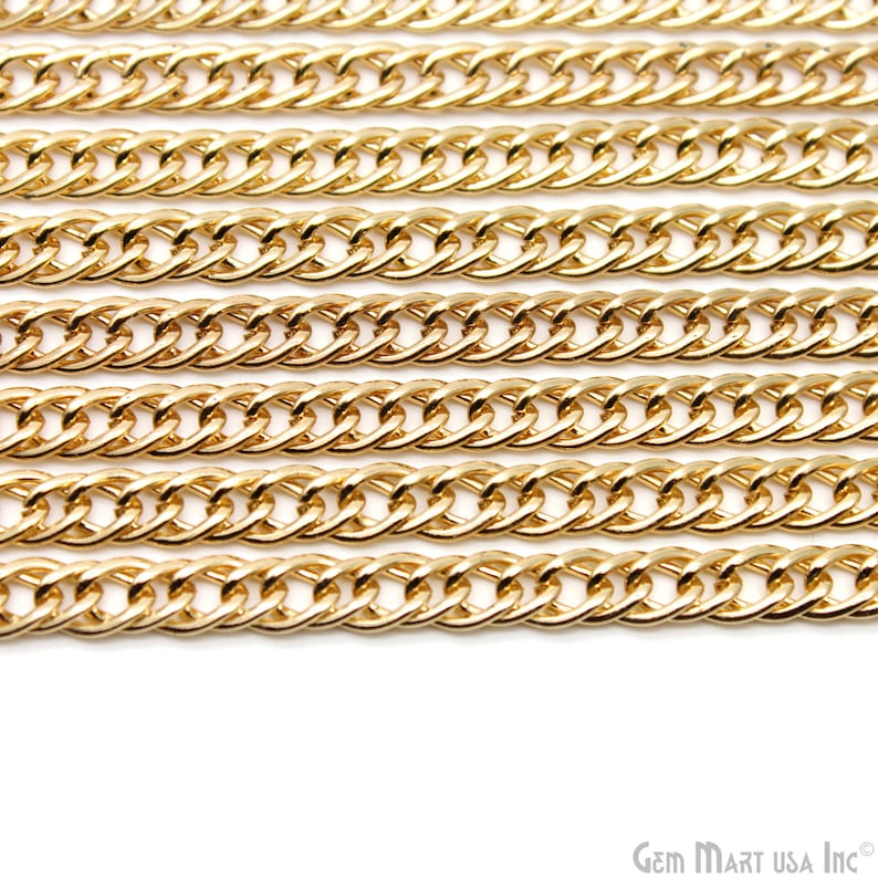Necklace Chain Finding Link Chain GV-30034 GemMartUSA Gold Vintage Chain 7x10.5mm Gold Vintage Finding Gold Vintage Link Chain