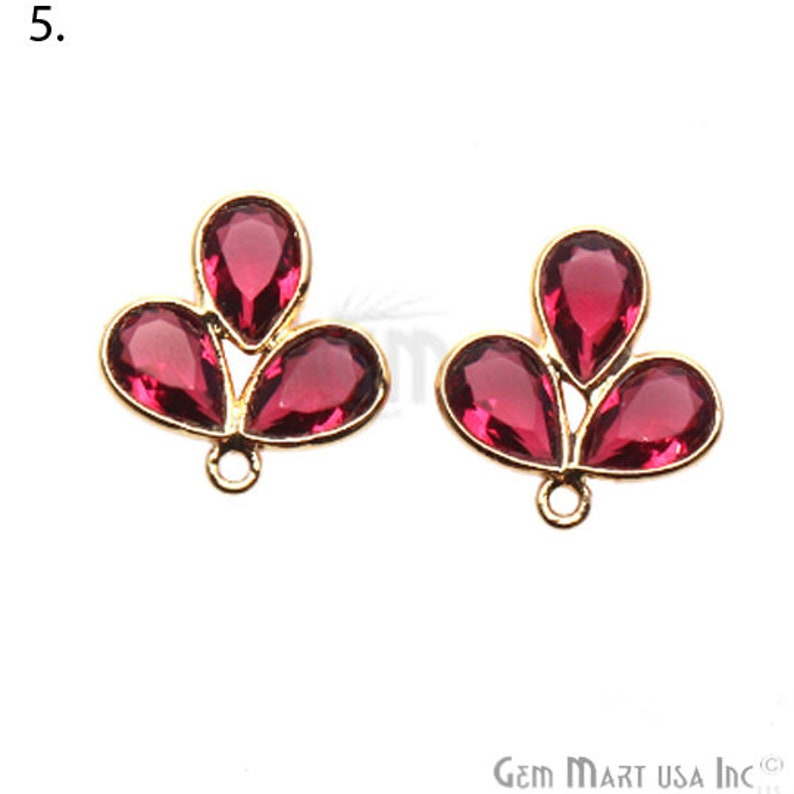 DIY, Gemstone Component, Flower Shape Chandelier Finding, Gold Filigree Finding, Gemstone Earrings Making, Gold Bail, GemMartUSA 13087 image 6