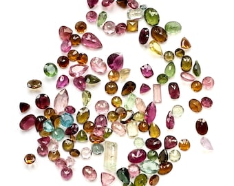 Turmalina multicolor al por mayor, gemas semipreciosas 100% naturales, gemas sueltas facetadas multicolores, de 2 a 8 mm, ovaladas y en forma de pera, 30 quilates, MT-60001