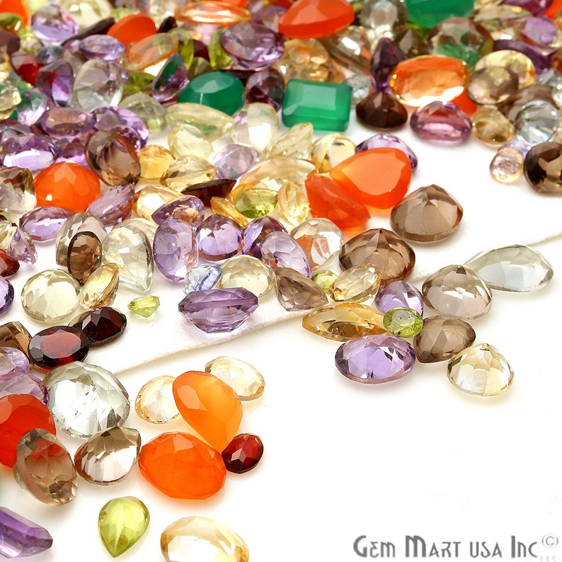 Mix Gemstone, 100% Natural Faceted Loose Gems, Wholesale Gemstones, 6-12mm, 50 Carats, GemMartUSA MX-60001 image 5