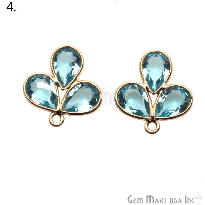 DIY, Gemstone Component, Flower Shape Chandelier Finding, Gold Filigree Finding, Gemstone Earrings Making, Gold Bail, GemMartUSA 13087 image 5