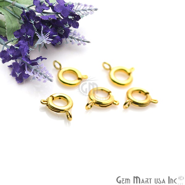 5PC Lot Gold Pendant Clasp, Gold Plated Pendant Clasp, Pendant Hook, Necklace Pendant Hooks, Pendant Lock, GemMartUSA (GP-90007)