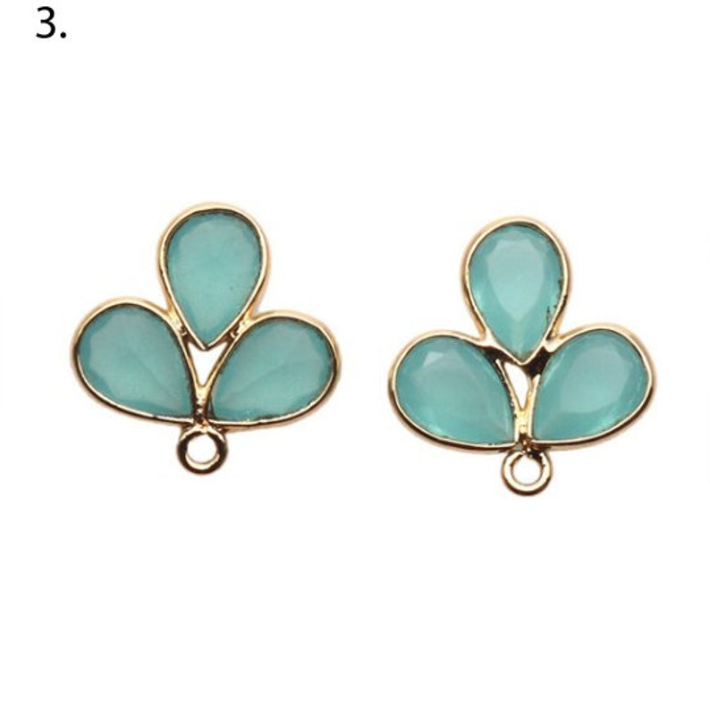 DIY, Gemstone Component, Flower Shape Chandelier Finding, Gold Filigree Finding, Gemstone Earrings Making, Gold Bail, GemMartUSA 13087 image 4