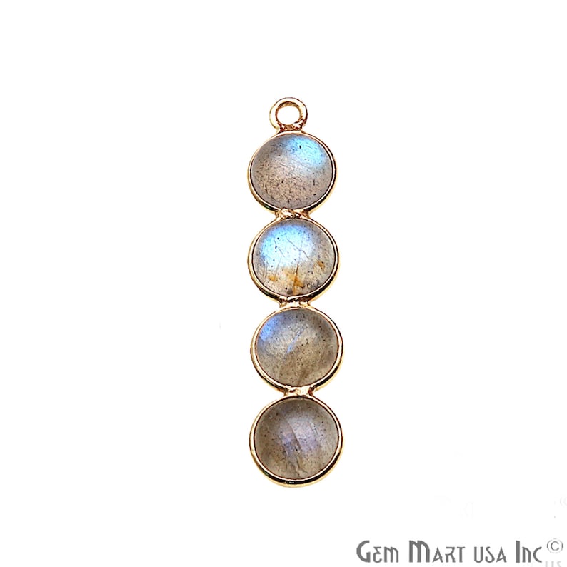 GPLB-13080 Labradorite Component Gold Filigree October Birthstone DIY Earrings Making Gold Bail 31x7mm GemMartUSA Chandelier Finding