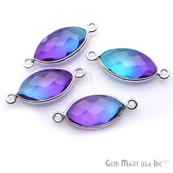 Sky Blue Quartz, Purple Gemstone, Aqua Aura Quartz, Doublet Quartz,  8x16mm Marquise Shape, GemMartUSA (EP-10174)