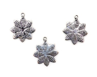Flower Shape Charm, Oxidise Plated Finding, Flower Finding Connector, Oxidised Jewelry Charm, Jewelry Making Supplies, GemMartUSA (OX-50042)