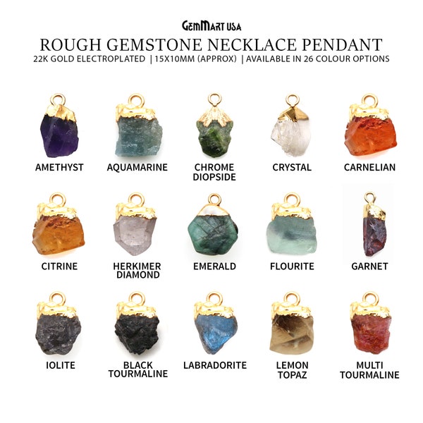 Raw Gemstone Jewelry Etsy