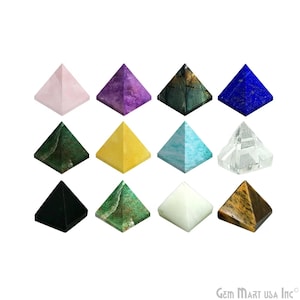 Pyramid Gemstone, Metaphysical, Lemurian, Crystal Pyramid, Chakra Stones, Pyramid Pendant, Pyramid Wand, 13x10mm, GemMartUSA (14094)