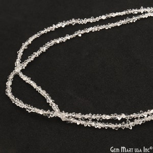 Natural Herkimer Diamonds Quartz Beads, Double Terminated Quartz Crystals, Raw Drilled Beads Jewelry Supply, 12.5 inch strand, DRDH-70004