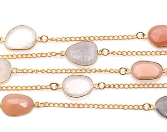 Multi Color Connector Chain, Multi Color Gemstone Chain, Continuous Connector Chain, Jewelry Making Supplies, GemMartUSA (GPMX-20002)