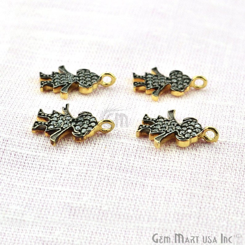 Cubic Zircon Pave Diamond /'Baby Girl/' Charm Pendant in Gold Vermeil 13mmx11mm size GemMartUSA CHCZ-40208
