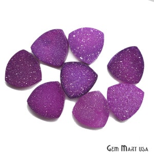 Cabochão Druzy roxo, cabochão Druzy de trilhões de 14 mm, cabochão Druzy, suprimentos para fabricação de joias, GemMartUSA (PCZ-80032)